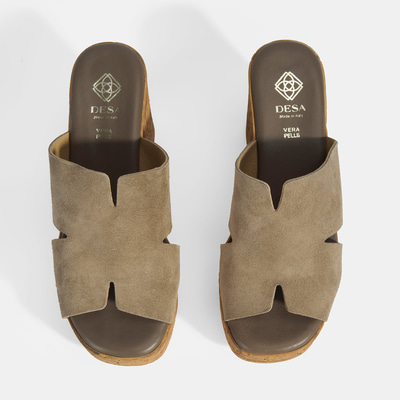 Kadın Vizon Süet Topuklu Terlik