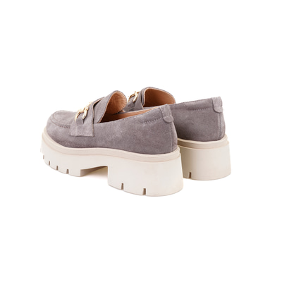 Kadın Vizon Toka Aksesuarlı Süet Deri Loafer