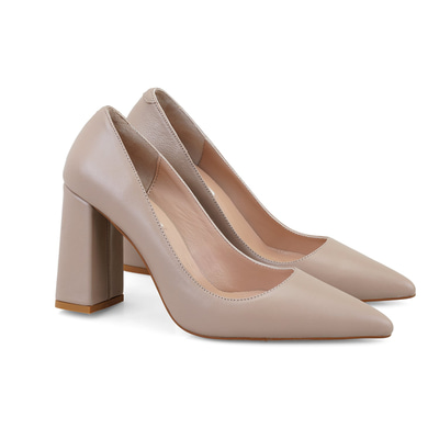 Kadın Vizon Topuklu Deri Klasik Ayakkabı