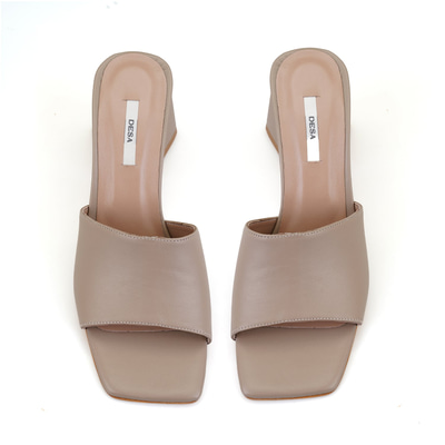 Kadın Vizon Topuklu Deri Terlik