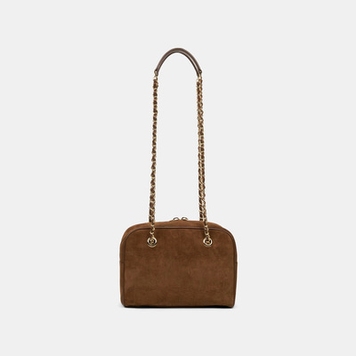 Kadın Vizon Zincir Askılı Süet Deri Omuz Çantası