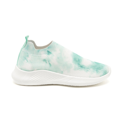 Kadın Yeşil Batik Desenli Çorap Sneaker