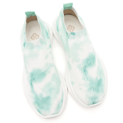 Kadın Yeşil Batik Desenli Çorap Sneaker