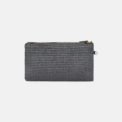 Kadın Yeşil Boncuk İşlemeli Hasır Clutch
