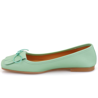 Kadın Yeşil Deri Babet