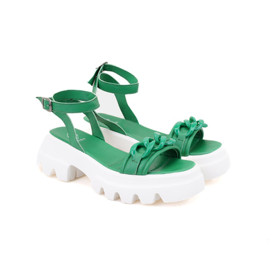 Kadın Yeşil Deri Sandalet