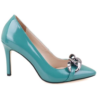 Kadın Yeşil Rugan Deri Abiye Ayakkabı