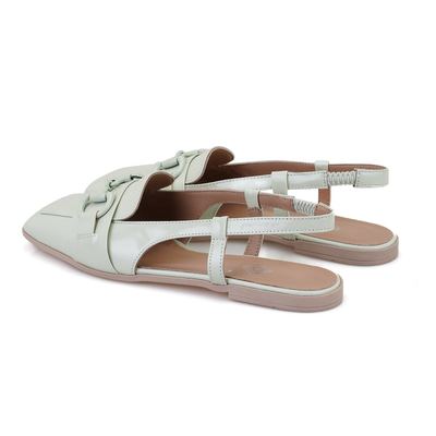 Kadın Yeşil Rugan Deri Babet