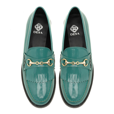 Kadın Yeşil Rugan Deri Loafer