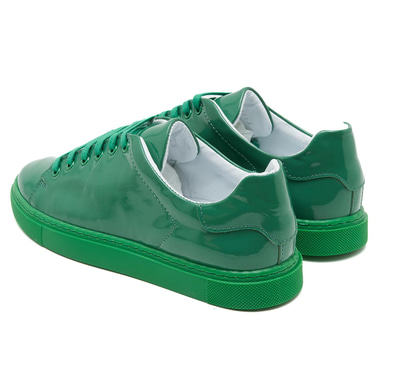 Kadın Yeşil Rugan Deri Spor Ayakkabı