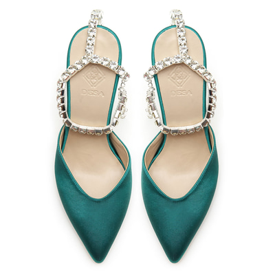 Kadın Yeşil Saten Abiye Ayakkabı