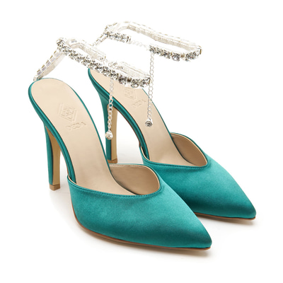 Kadın Yeşil Saten Abiye Ayakkabı