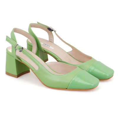 Kadın Yeşil Topuklu Deri Ayakkabı