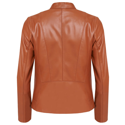 Kahve Bellini Kadın Deri Kısa Mont