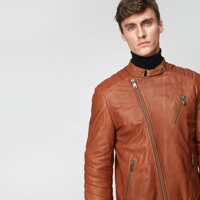 Kahve Colombano Erkek Deri Mont