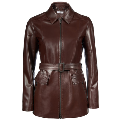 Kahve Giovanna Kadın Deri Kaban