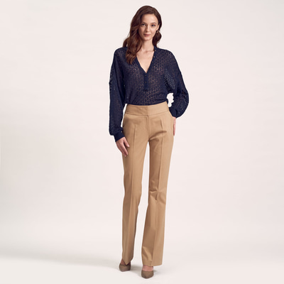 Kahve Kadın Dokuma Pantolon