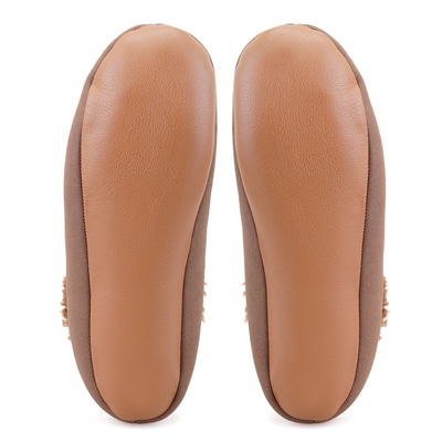 Kahve Kadın Fluffy Yünlü Patik