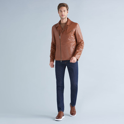 Kahve Luca Erkek Deri Mont