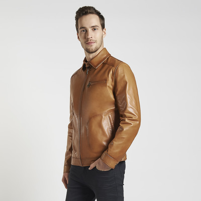 Kahve Mendes Erkek Deri Mont