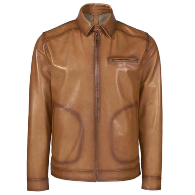 Kahve Mendes Erkek Deri Mont