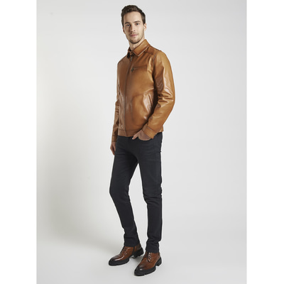 Kahve Mendes Erkek Deri Mont