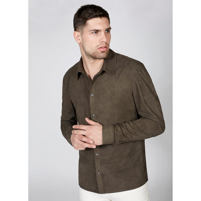 Kahve Meteja Erkek Süet Gömlek