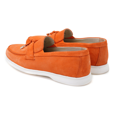 Kaitlin Turuncu Erkek Süet Deri Loafer