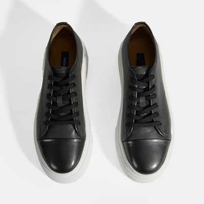 Kalinda Koyu Gri Erkek Deri Bağcıklı Günlük Ayakkabı