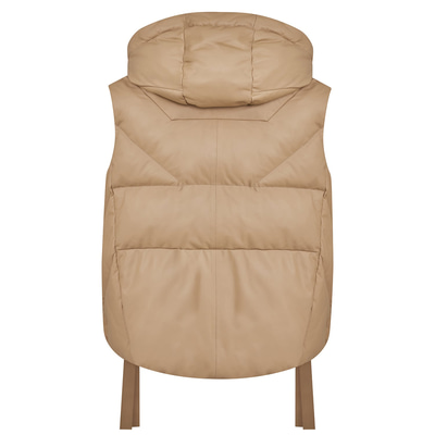 Karen Bej Kadın Puffer Deri Yelek