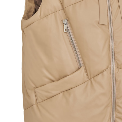 Karen Bej Kadın Puffer Deri Yelek