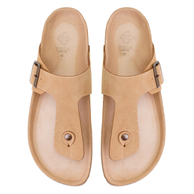 Karen Kahve Erkek Parmak Arası Nubuk Deri Terlik