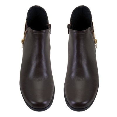 Karlee Kahve Kadın DesaComfort Fermuarlı Deri Bot