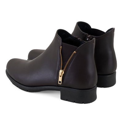 Karlee Kahve Kadın DesaComfort Fermuarlı Deri Bot