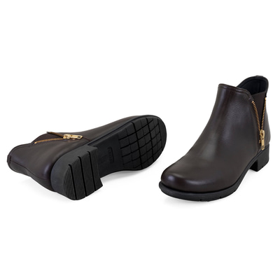 Karlee Kahve Kadın DesaComfort Fermuarlı Deri Bot