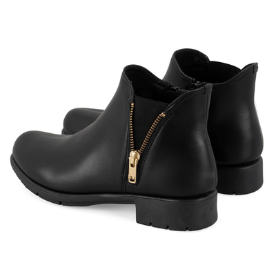 Karlee Siyah Kadın DesaComfort Fermuarlı Deri Bot