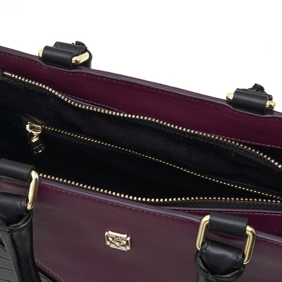 Karmen Siyah Kadın Kroko Baskılı Deri El Çantası