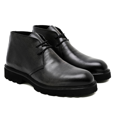 Karola Siyah Erkek Deri Bot