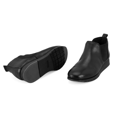 Kayley Siyah Kadın DesaComfort Lastikli Deri Chelsea Bot