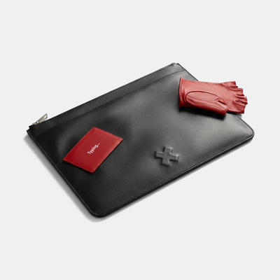 KeinxDesa Siyah Deri Laptop Çantası 