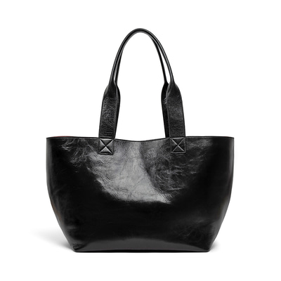 KeinxDesa Siyah Deri Omuz Çantası 