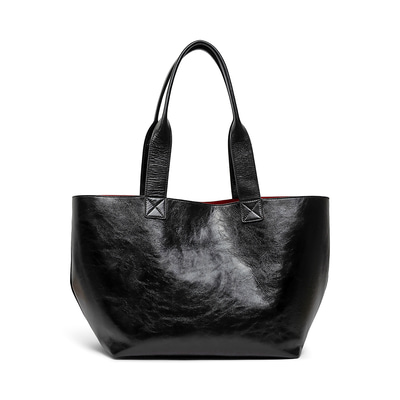 KeinxDesa Siyah Deri Omuz Çantası 