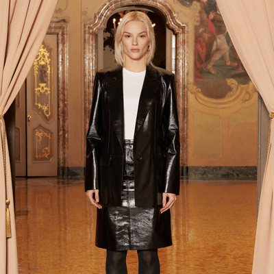 KeinxDesa Siyah Kadın Deri Blazer Ceket