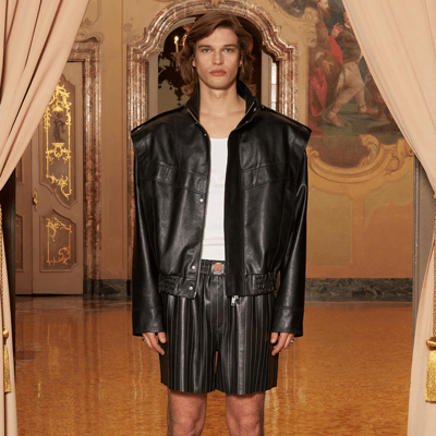 KeinxDesa Siyah Unisex Deri Şort 