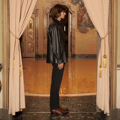 KeinxDesa Siyah Unisex Oversize Deri Gömlek