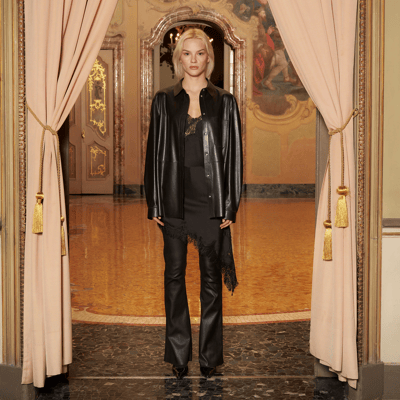 KeinxDesa Siyah Unisex Oversize Deri Gömlek