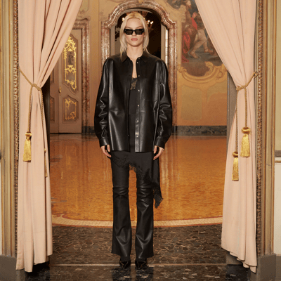 KeinxDesa Siyah Unisex Oversize Deri Gömlek