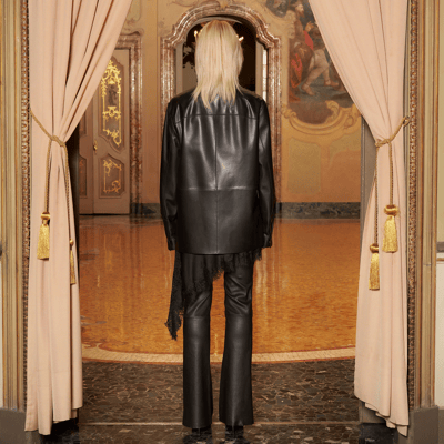 KeinxDesa Siyah Unisex Oversize Deri Gömlek