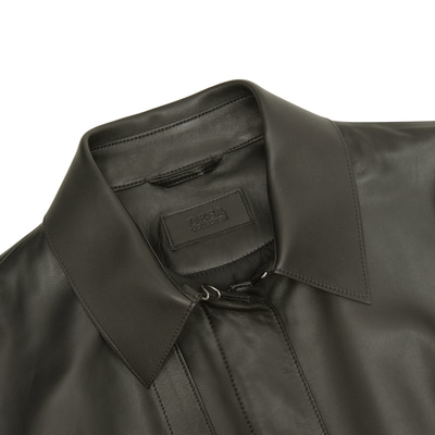 Kelly Yeşil Kadın Deri Trençkot