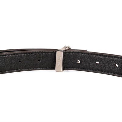 Kieran Bordo/Siyah Kadın Çift Taraflı Nikel Tokalı Deri Kemer